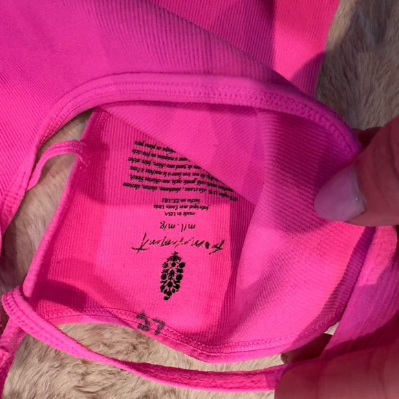 Free People Movement hot pink yoga sports bra M/L - Picture 2 of 2